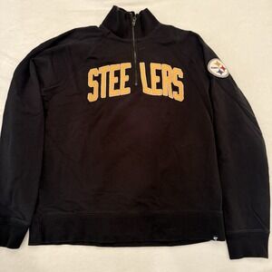 Pittsburgh Steelers Logo 1/4 Zip Mens Pullover Size Large By '47 NFL Team